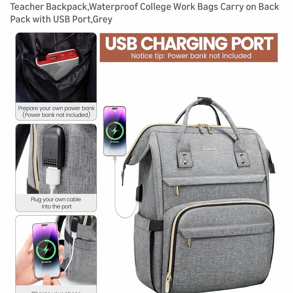 Sleek Gray Lovevook Backpack - Picture 16 of 16